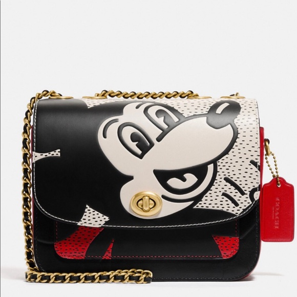 NWT COACH Disney Mickey Mouse X Keith Haring Madison Shoulder Bag 19 $495 - Picture 3 of 16